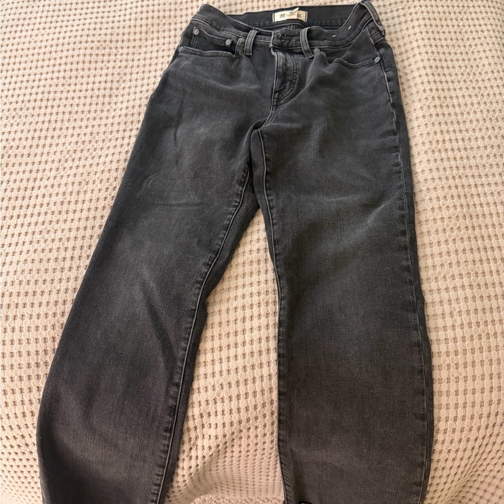 Madewell Straight-Leg Black Washed Denim Jeans
